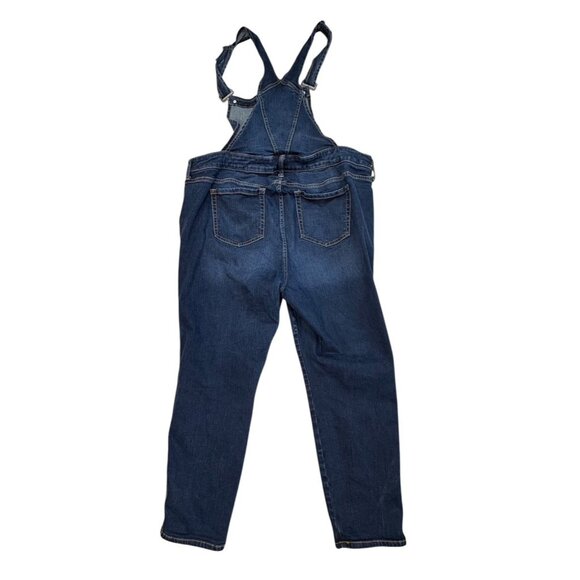 Torrid Denim Jean Overalls Womens Plus Sz 18 Dark Wash Stretch Skinny Distressed - Picture 2 of 5